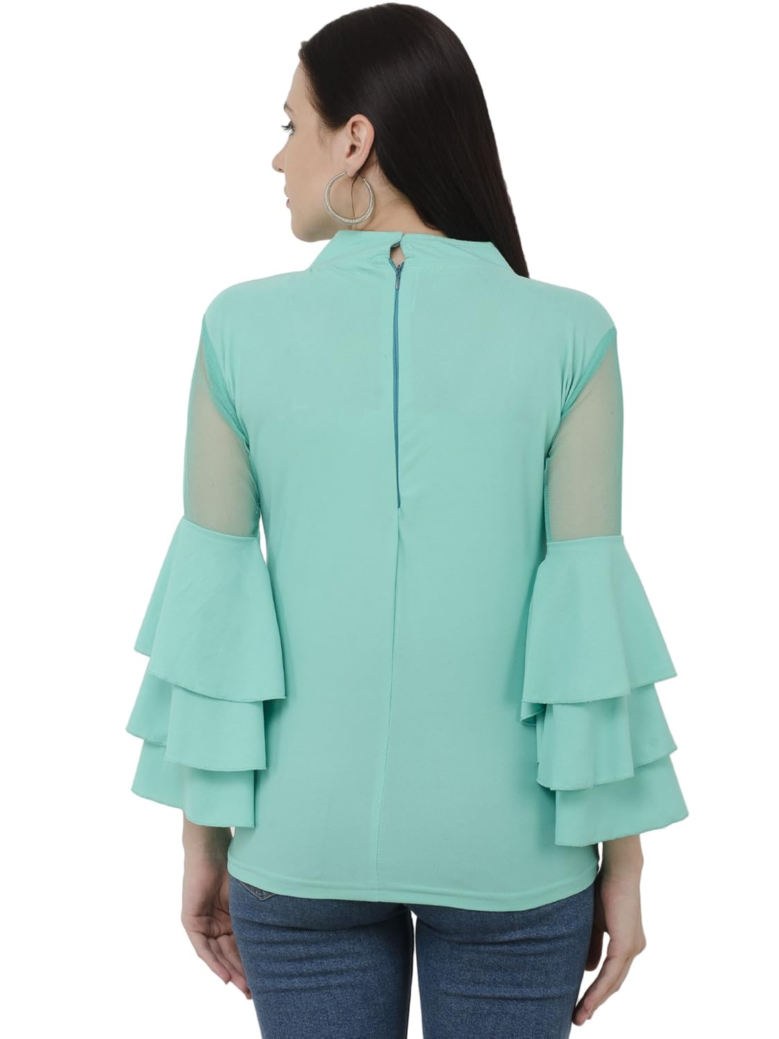 dimpy garments buynewtrend bell sleeve crepe top for women