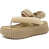 COFACE Womens Trendy Orthopedic Walking Sandals Comfortable Plantar Fasciitis Arch Support Sport Recovery Outdoor Hiking Sandles Thick Athletic Cushion Adjustable Strap Platform Flip Flops