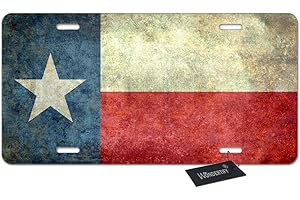 Wondertify License Plate Texas State Flag American The Lone Star Flag of The Great Lone Star State Decorative Car Front License Plate,Vanity Tag,Metal Car Plate,Aluminum Novelty License Plate