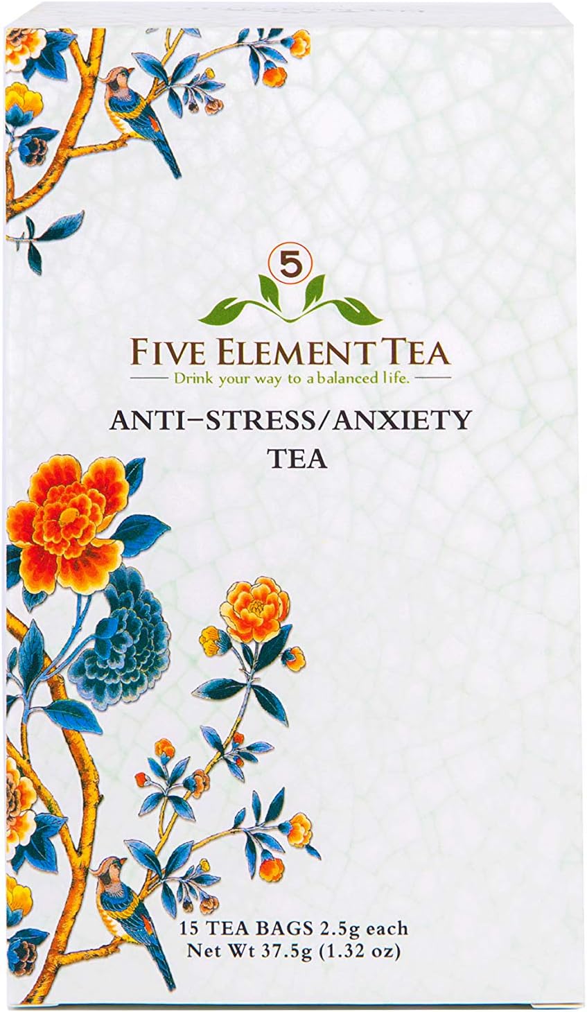 5 Element Tea - Herbal Tea for Anti Stress and Anxiety to Calm Spirit, Promote Stress Relief, and Regulate Pulse