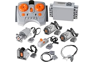 BloxBrix 9-in-1 Motor Kit Applicable to Major Brands Motor Kit with Power Function Battery Pack, Technic Remote Control, Engi