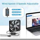 ELUTENG 140mm USB Fan 3 Speed 5V Computer Router DVR Receiver Game Console view 2