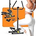 ZIWWVY Stepper Machine with Resistance Bands, Mini Stepper with 300LBS Weight Capacity, Twist Stepper for Full Body Workout, Adjustable Step Height, Smooth and Quiet, Step Machine for Men Women