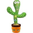 Hunfur Talking Cactus Toy That Talks Back,Volume Adjustment Dancing Mimicking Cactus Baby Toy,Singing Record Repeat What You Say, Sunny Silly Light Up Tummy Time Funny Gift for Toddler Boys Girls Toys