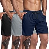 COOFANDY Men's 3 Pack Workout Gym Shorts Mesh Athletic Shorts Lightweight Bodybuilding Training Short Pants with Pockets