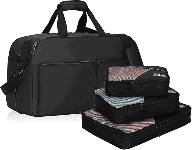 Amazon ハインズ イーグル トラベルバッグ ウィークエンダーバッグ オーバーナイトバッグ レディース メンズ 36l ブラック パッキングキューブ付き Hynes Eagle ハインズ イーグル ボストンバッグ
