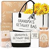 iAOVUEBY Grandma Gifts - Birthday Mothers Day Gifts for Grandma, Canvas Tote Bag Makeup Bag Tumbler Gift Set from Granddaughter Grandson Grandchildren, Thanksgiving Ideas Gift for Grandmother