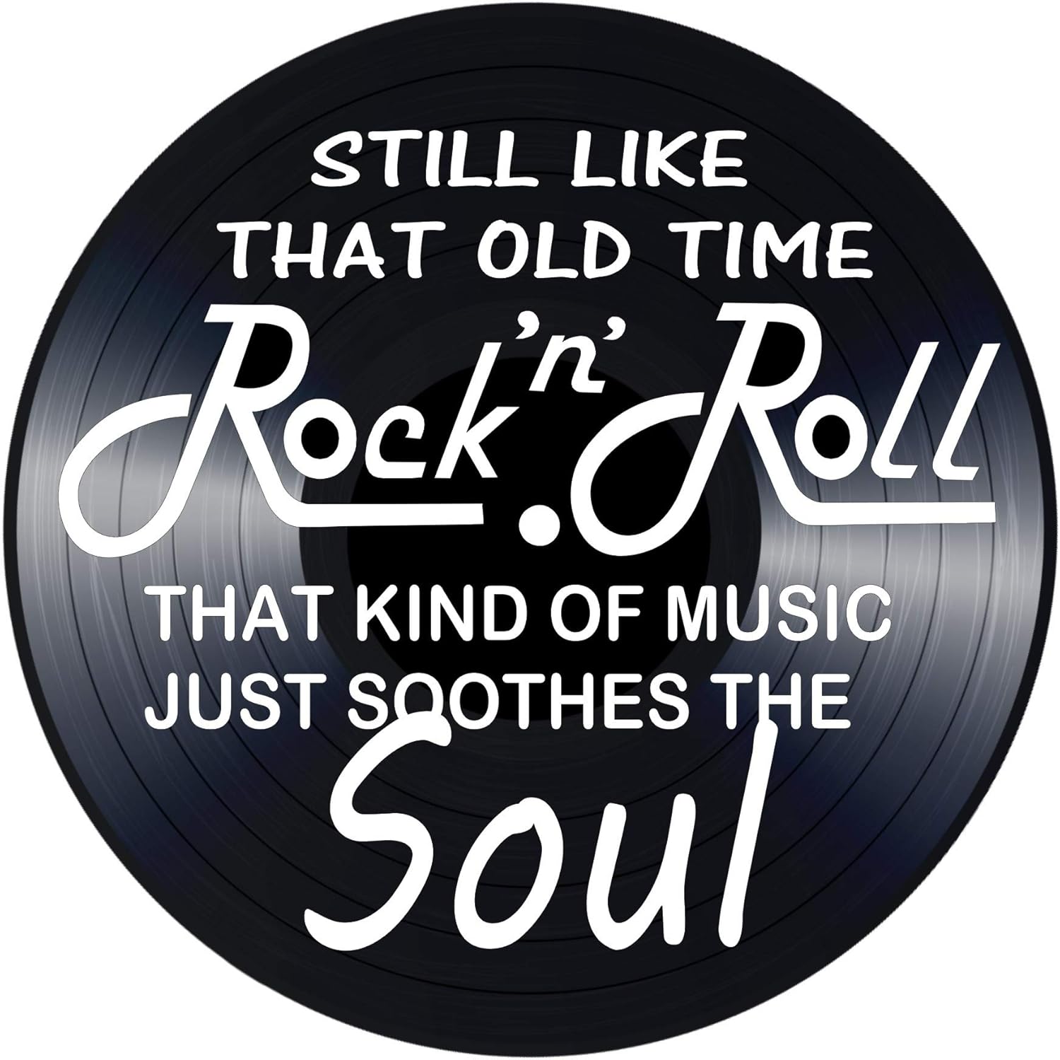 Mixed Media - Old Time Rock N Roll Song Lyric Art on a REAL Vinyl Record, LP Record Wall Décor, Classic Rock