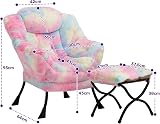 HollyHOME Armchair Velvet Comfy Chair Lake Blue with Steel Frame 95x80x64 view 4