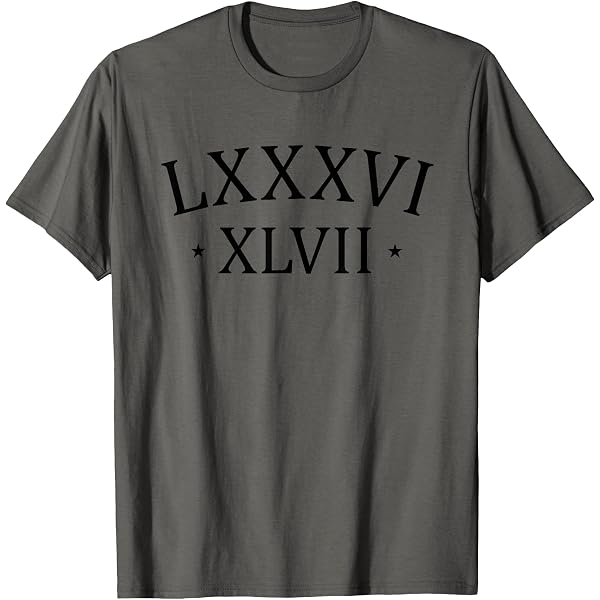 Amazon.com: 86 47 Roman Numerals LXXXVI XLVII 8647 Subtle Anti