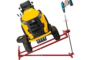 Lawn Mower Lift Jack, TUNTENDO Lifting Platform 882 Lbs Capacity Telescopic Maintenance Jack for Garden Tractors and Riding Lawn Mower with Manual Handle & Power Tool Extension Handle - Red