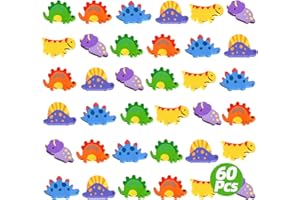 Kaemi Dinosaur Mini Erasers - 60 Pcs Bulk Novelty Fun Cute Erasers for Party Favors, Home School, Work & Classroom Prizes