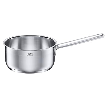 Silit Diamant Stielkasserolle, ohne Deckel, Ø 16 cm, Edelstahl poliert, Schüttrand induktionsgeeignet, spülmaschinengeeignet,