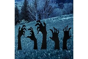 Anditoy 5 Pack Halloween Black Hands Yard Signs with Stakes Scary Silhouette Halloween Decorations for Outdoor Yard Lawn Garden Decor