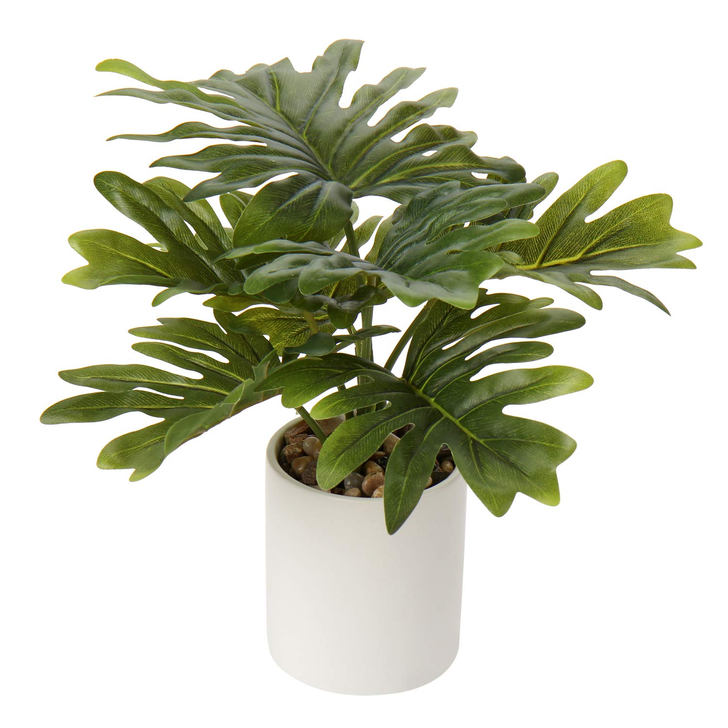 Briful 12.5" Artificial Plants Fake Plants Home Décor Tropical Faux Monstera Arrangement in Pot for Home Garden Office Desk Shower Room Decoration