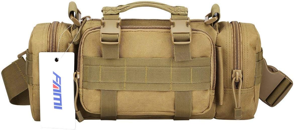 FAM Upgrade Fanny Deployment Bag Tactical Waist Pack Small Sling Pack Hand Carry Bag Handlebar Bag -Tan