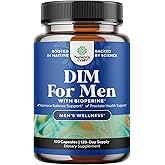 DIM Supplement for Men - DIM Estrogen Blocker for Men for Hormone Balance & Prostate Health - Diindolylmethane Testosterone Complex with Panax Ginseng, Bioperine, Grapeseed & Astragalus - 120 Capsules