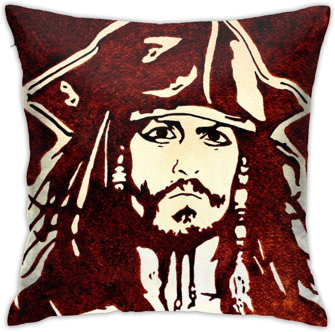 XINPULONG Johnny-Depp Pillow Case Pirate Pillowcase Generalduty Casual Multicoloured Pillowcase Size 18 X 18 Inch