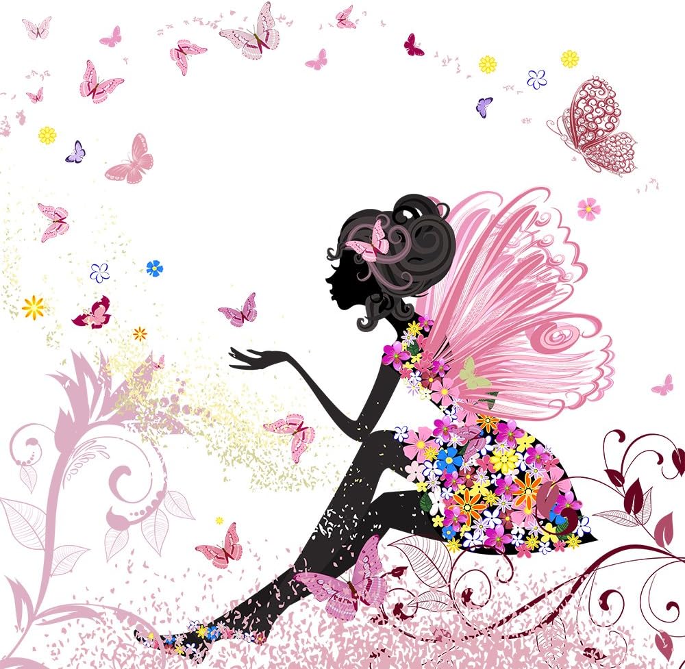 DIY 5D Diamond Painting Kits Full Drill, Twuky Rhinestone Crystal Embroidery Pictures Cross Stitch for Arts Craft for Home Wall Decoration - Flower Fairy(12X12inch/30X30CM)