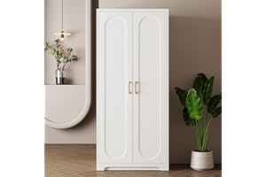 UNICOLY 71" White Pantry Cabinet, Kitchen Pantry Storage Cabinet with Doors and 4 Shelves, Storage Cabinet for Laundry Room, Living Room, Dinning Room.