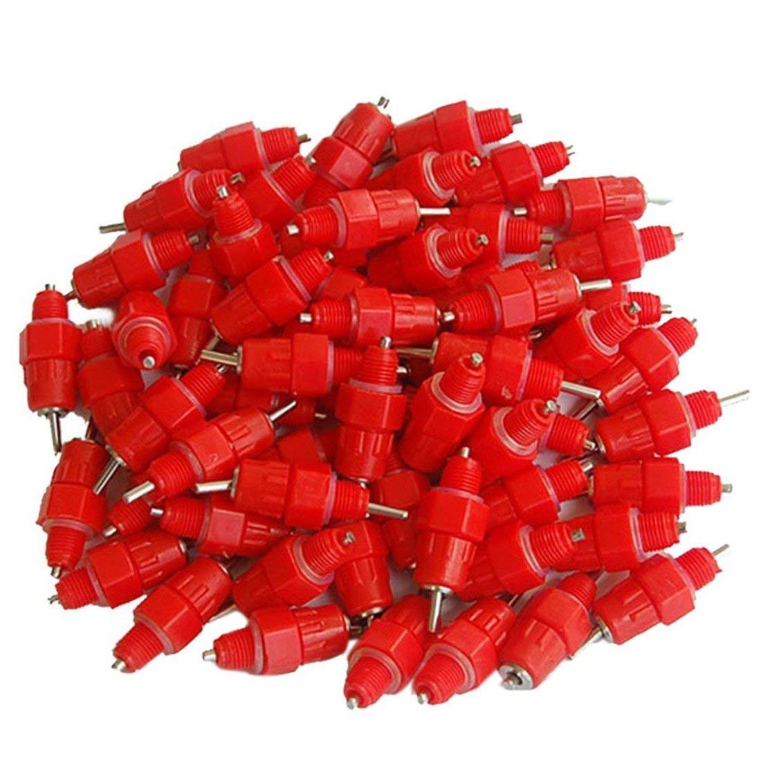 KEESIN Chicken Duck Poultry Feeder, Water Nipples, Screw-in Style Stainless Steel Ball, Automatic Drinker (50 PCS)