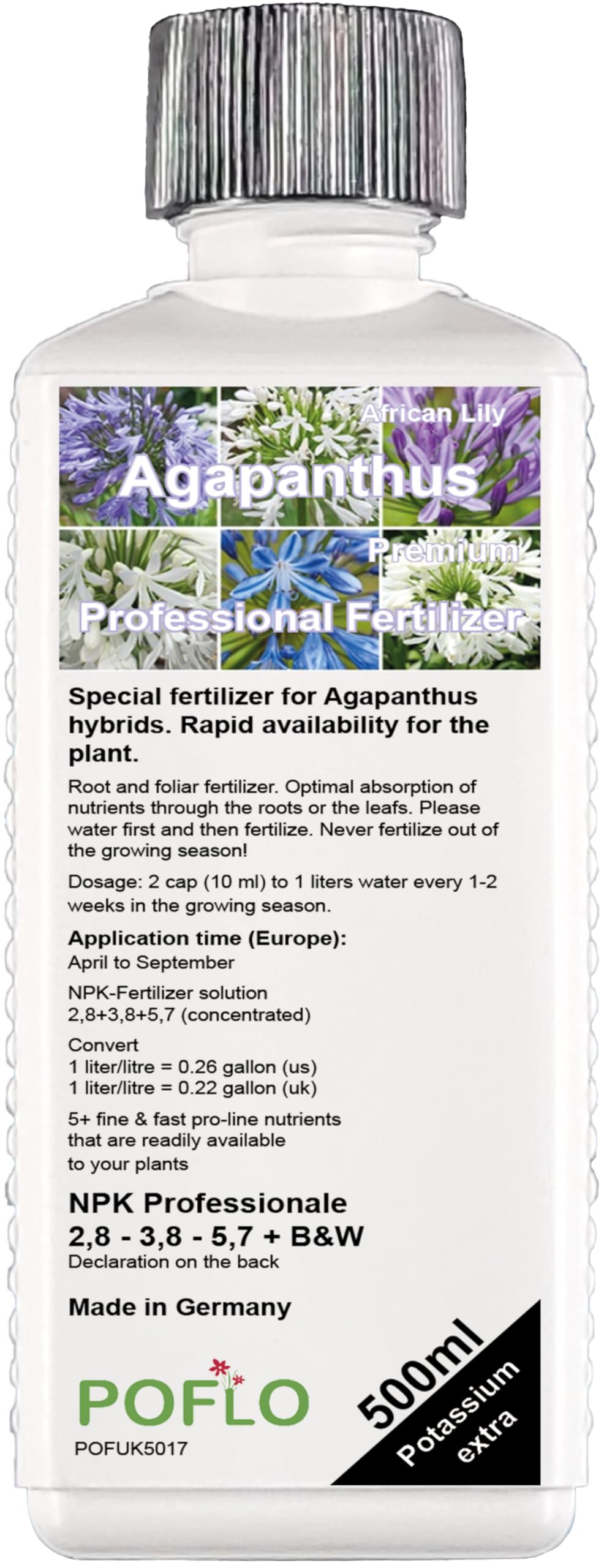 POFLO Fertilizer for African lilies. Fertilize agapanthus with fertilizer from the professional line 500ml