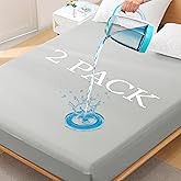 2 Pack King Premium Waterproof Mattress Protector, Soft Breathable Mattress Pad Cover, Noiseless Waterproof Bed Cover - Stret