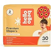 Hello Bello Diapers, Size 2 (10-16 lbs) Flower Child, 30 Count of Premium Disposable Baby Diapers, Hypoallergenic with Soft, Cloth-Like Feel