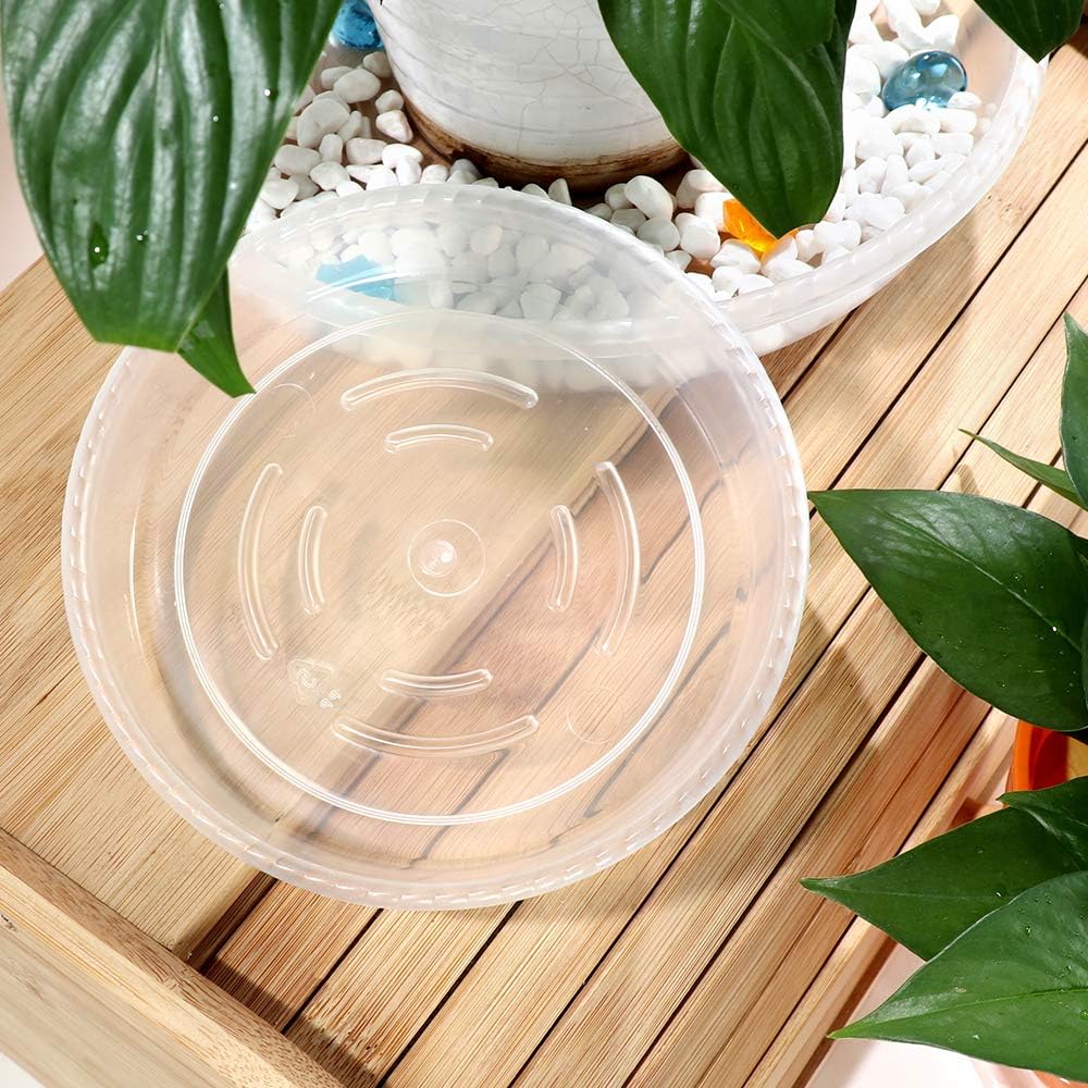 Alotpower Plant Saucer, 18 Pack Clear Plastic Plant Saucer Drip Trays Durable Flower Plant Pot Saucer for Indoor and Outdoor Plants (3 Size, 6/8/10 Inch) : Garden & Outdoor
