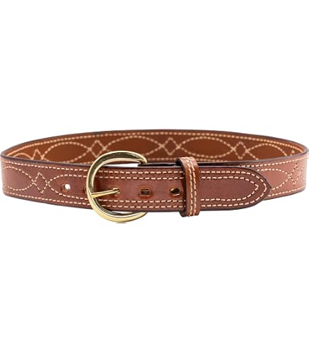 Bianchi B9 Fancy Stitched Belt Tan Brass Buckle (Size: 36), Game
