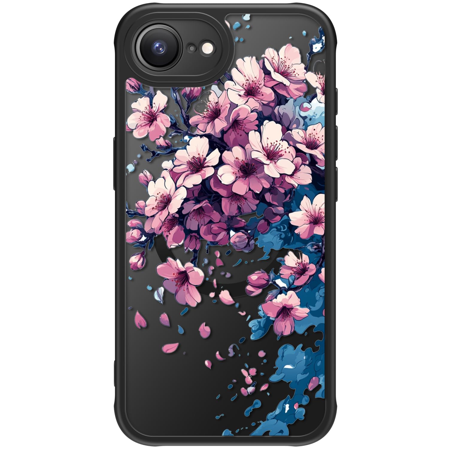 FUNMIKO for iPhone 16e Case Wireless Charging & Military-Grade Protection - Trendy Floral Design for Women Girls, Matte Non-Slip Phone Cover with Shockproof Corners - Abstract Floral Art