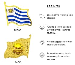 Uruguay Flag Lapel Pin - Enamel Metal National