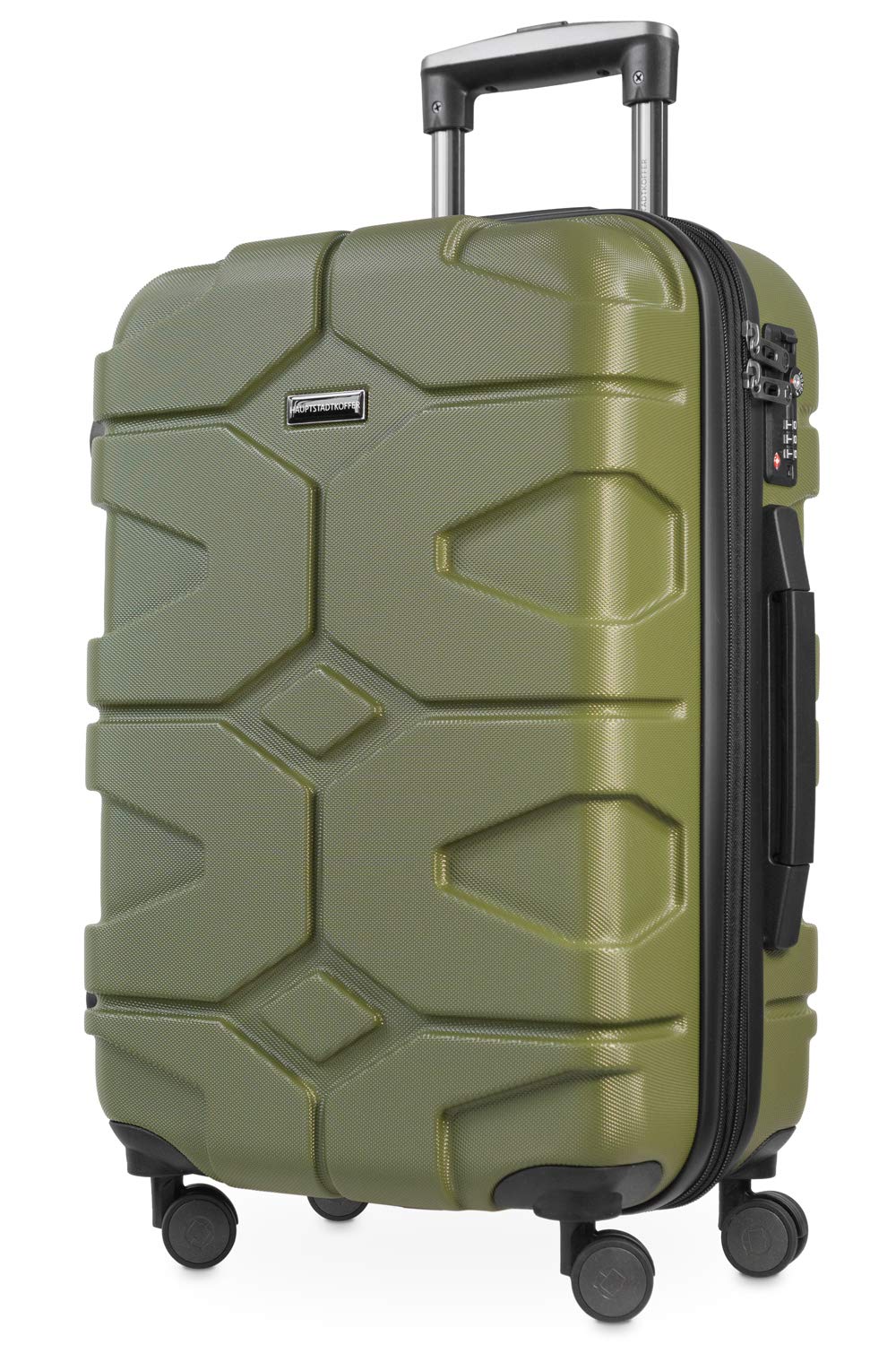 Hauptstadtkoffer X-Kölln - Hand Luggage Hard Shell Expandable Cabin Trolley TSA Lock, 55 cm, 50 Liter, Olive Green