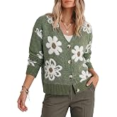 Dokotoo Womens Fuzzy Cardigan Sweaters Floral Knit Open Front Coat | Floral Print,Fuzzy,Long Sleeve,Soft,Cute,Dressy,Jacket,Trendy,Button Down Shirts，Outerwear,Fall Tops