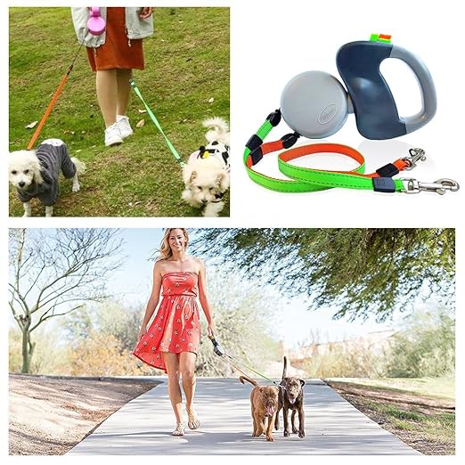 retractable double dog leash no tangle