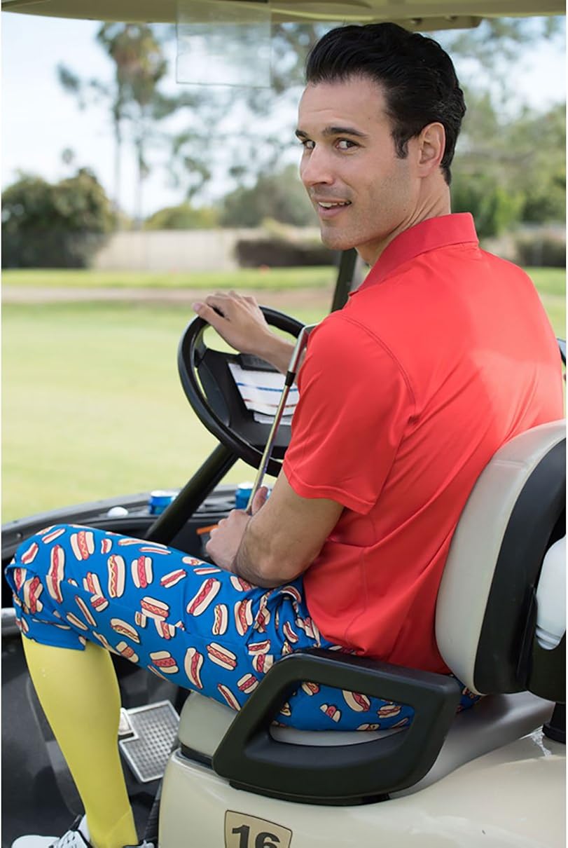 Men's Loud Golf Knickers and Socks - Traditional Retro Bright Golf Pants: Clothing