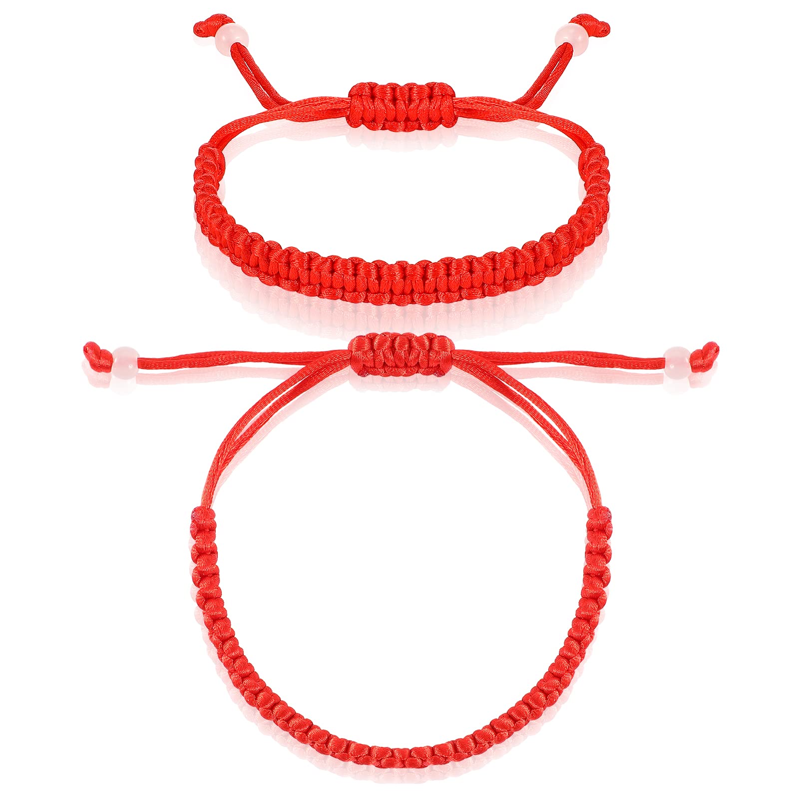 BBTO 2 Pcs Good Luck Red String Bracelet Tibetan Buddhist Thread Bracelet for Men Women Adjustable Red Cord Handmade Braided Rope Knot String for Protection and Lucky Friendship