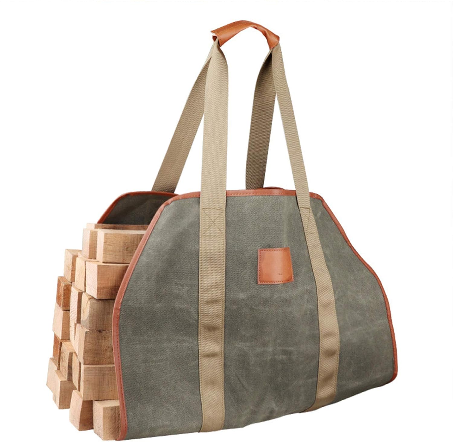 Bolsa Grande de Lona para Transporte de Troncos, Bolsas de Madera para