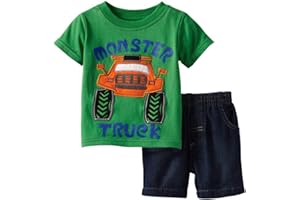 Bumeex Toddler Boy's Short Sleeve T-Shirt and Short Outfit Set 2-7T