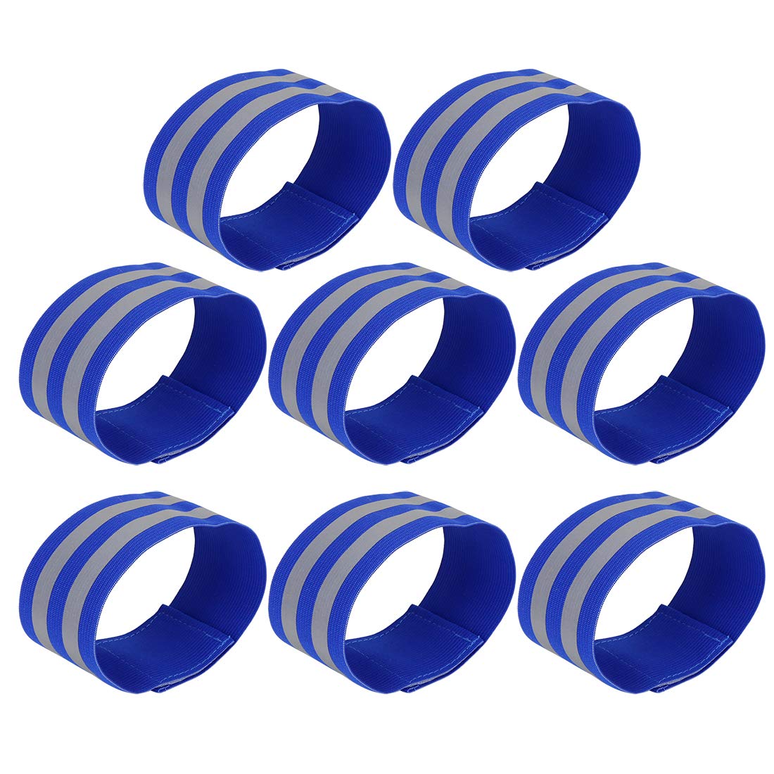 X AUTOHAUX 8pcs Reflective Bands for Arm Cycling Reflective Armbands Blue