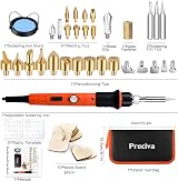 Preciva 45 in 1 Wood Burning Pyrography Kit 60W 31 Tips Orange view 7
