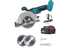 HEIMERDINGER 5 Inch Brushless Cordless Circular Saw with 4000mAh Battery,6500 RPM Compact Circular Saw,20mm Arbor with 1 TCT 30T Wood Blade and Scale Ruler
