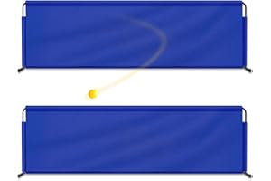 VercanMonth 2 Pcs 92" x 27.5" Table Tennis Baffle Barrier Table Tennis Field Fence 420d Oxford Cloth Court Surround Barrier Block for Quicker and Easier Pick Up, Blue