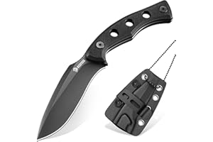 NedFoss Squirrel Small EDC Fixed Blade Knife, 2.97" Neck Knife with Sheath, Full Tang Vertical Horizontal Carry Knife with G10 Handle, Belt Clip, Outdoor Tactical Mini Kukri Knives, Father Day Gifts for Men Women