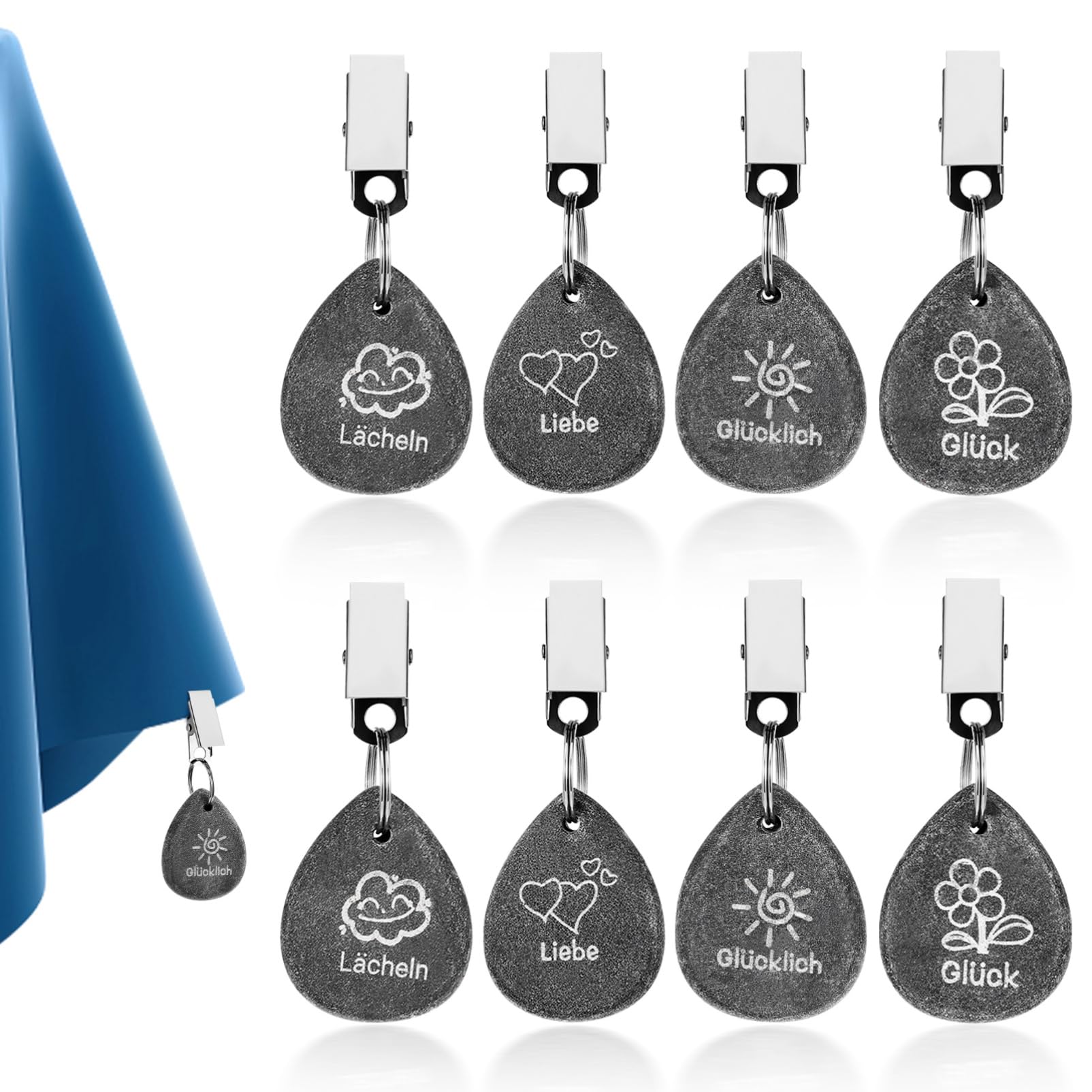 Alipis 8pcs Marble Tablecloth Weights with Elegant Engravings Heavy Duty Clips for Outdoor Tables Picnic Table Decor Weather Resistant Table Cover Holders