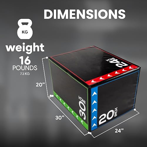 Exercise Jump Platform BalanceFrom Plyo Jump Box - Adjustable 20/24/30 ...