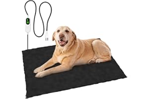 IOKHEIRA Dog Heating Pad for Dogs Adjustable - 18x24 inches Heated Dog Bed with Timer Temperature Control, Pet House Heater Heated for Cats Dogs