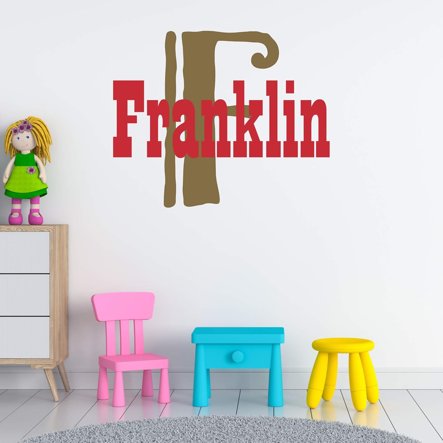 Amazon.com: Boy's Custom Name And Initial Wall Decal, Choose Your Own