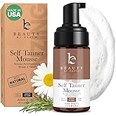 Self Tanner Mousse - USA Made with Natural & Organic Ingredients, Self Tanning Mousse for Dark Fake Tan, Sunless Tanner, Clear & Non Toxic Tanning Foam for Streak Free Finish & Natural Glow