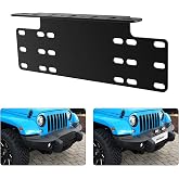 Nilight 90044B Universal License Heavy Duty Steel Front Plate Mounting Bracket Holder for Off-Road LED Work Lamps Lighting Bars, 2 Years Warranty, Black